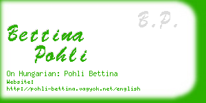 bettina pohli business card